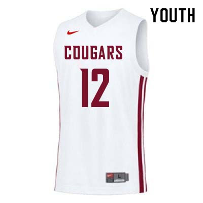 Youth #12 Steven Shpreyregin Washington State Cougars College Basketball Jerseys Sale-White